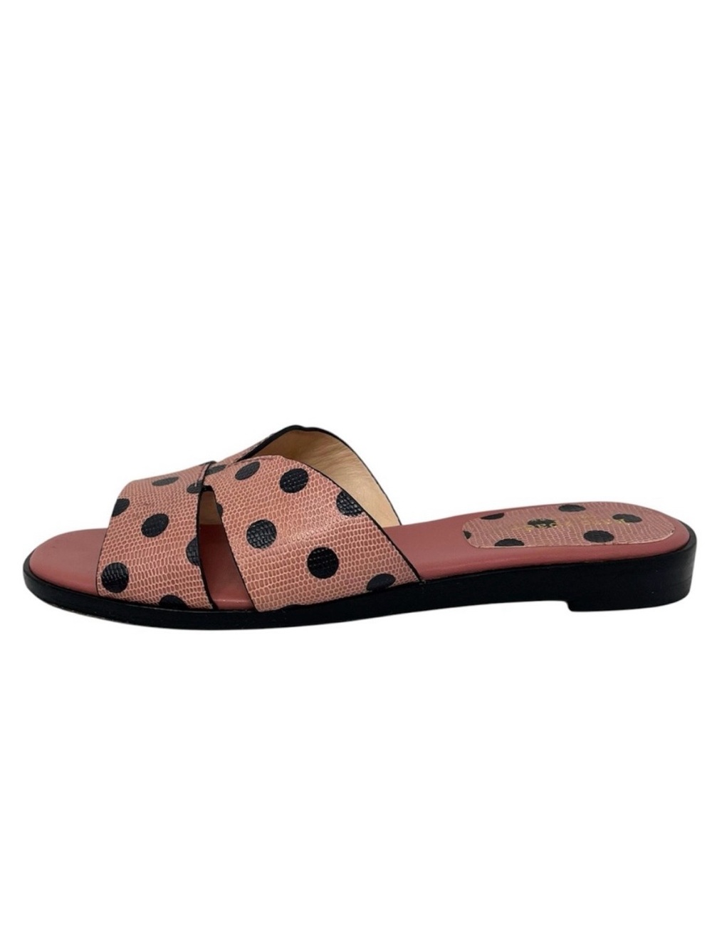 Kate Spade Dock polka dot textured leather slide sandals US 7